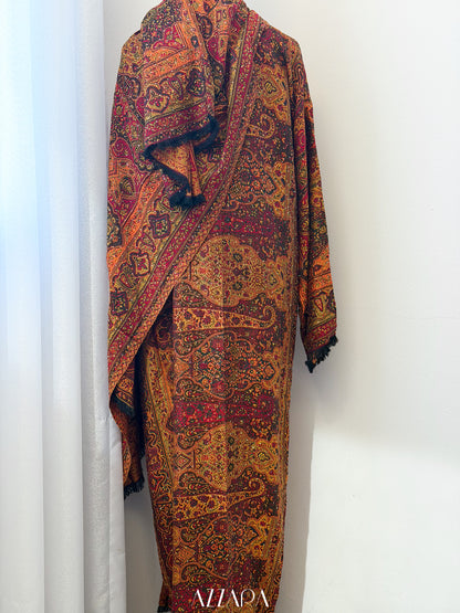 (P003) Pashmina Abaya - Dark Orange Maroon