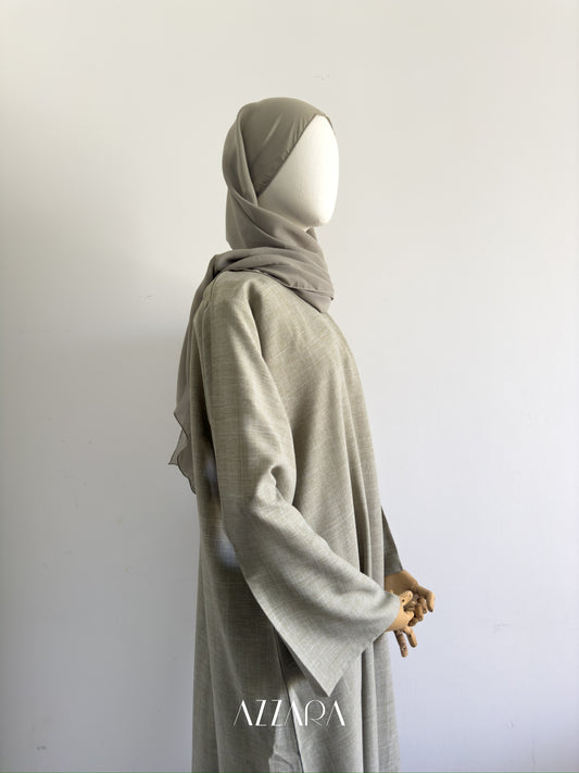 Modest Essential (F007) - Apple Green Linen Abaya