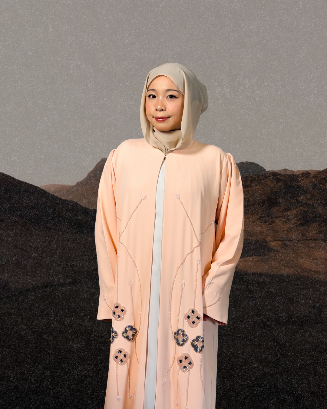 (P007) - Abaya Luxé Custom Made (Soft Pink)