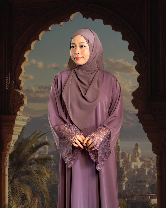 (L015) - Mardin Swarovski Lace in Dusty Purple