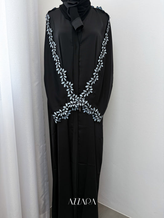 Sahara Abaya (D078) - Blue Leaf