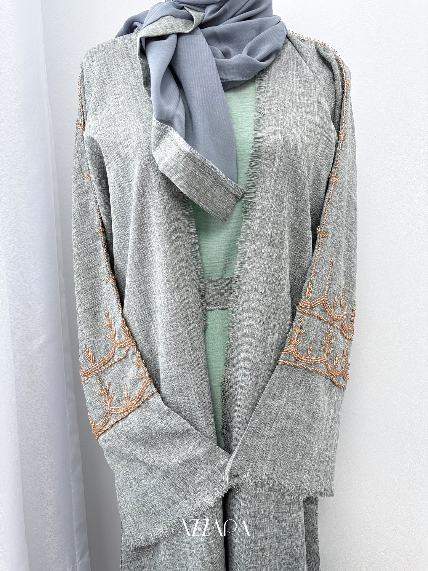 (D086) Sahara Abaya - Mint Green