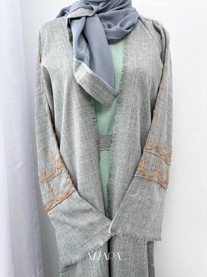 (D086) Sahara Abaya - Mint Green