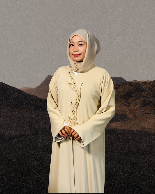 (P003) - Abaya Luxé Custom Made (Cream)