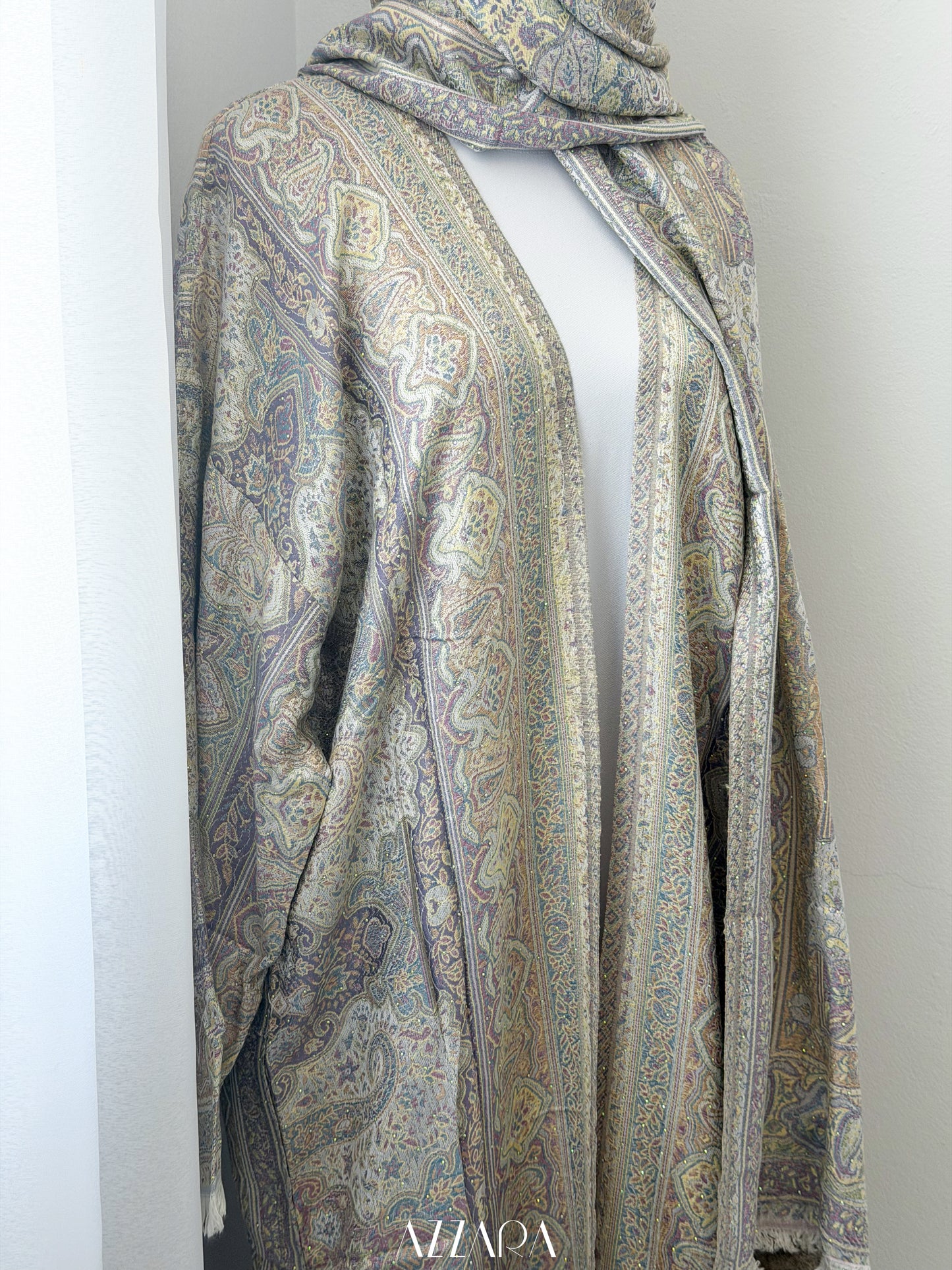 (P009) Pashmina Abaya - Pastel Paddle-pop