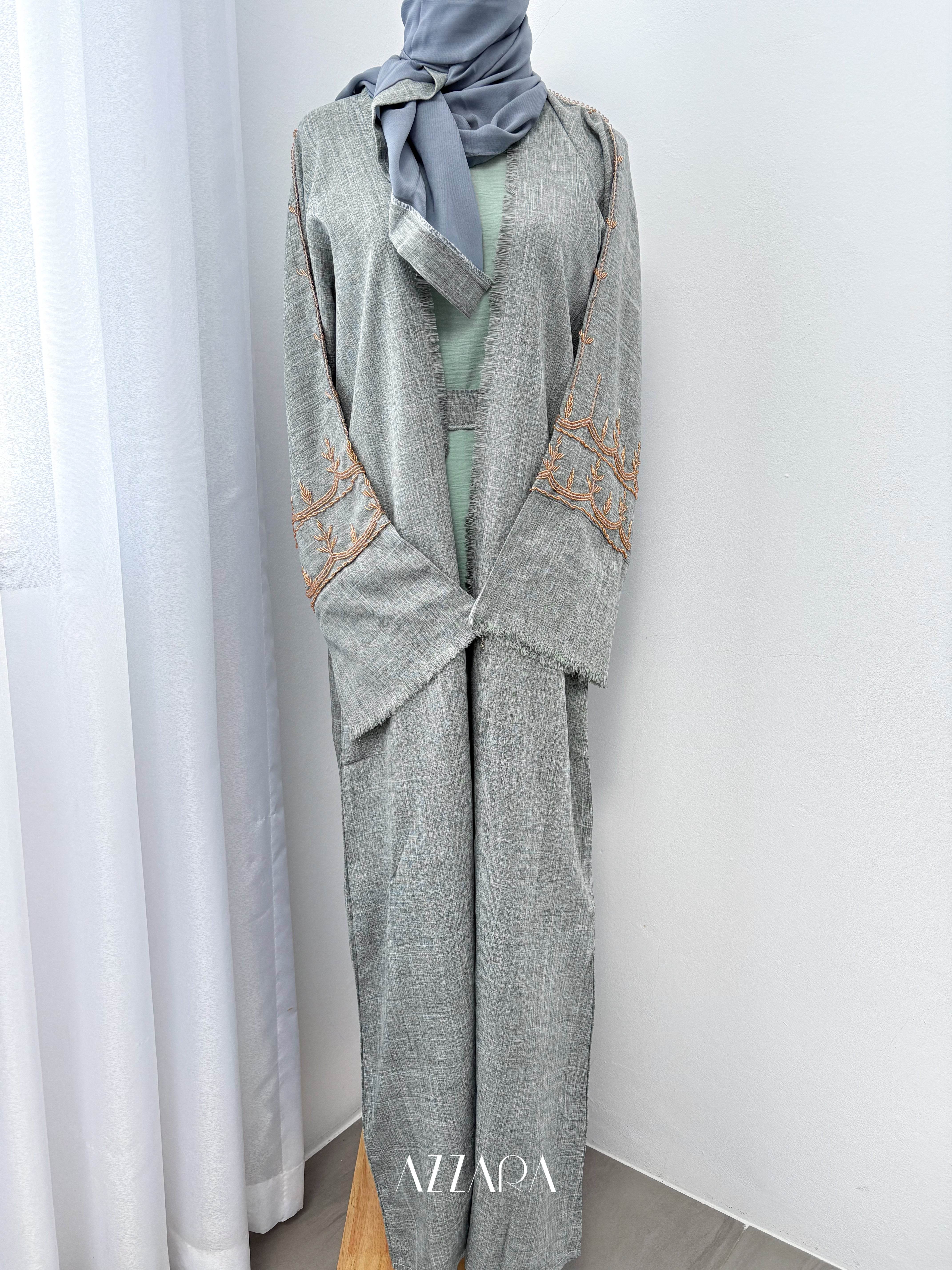 D086) Sahara Abaya - Mint Green – Azzara
