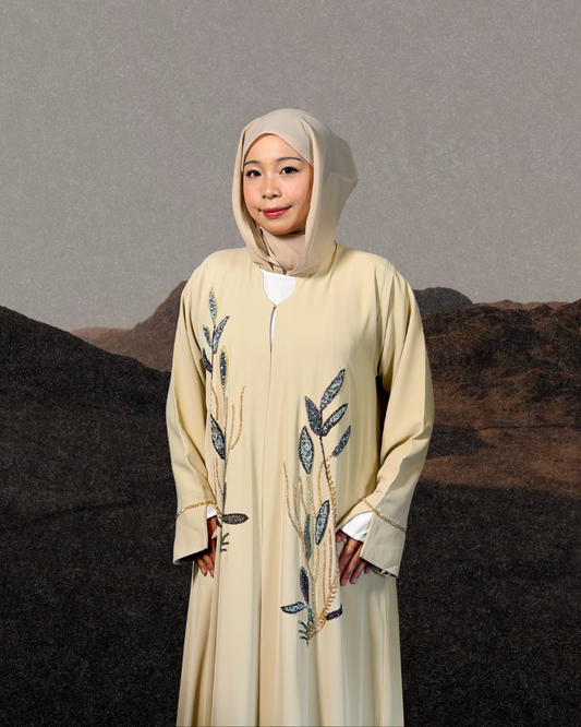 (P004) - Abaya Luxé Custom Made (Cream)