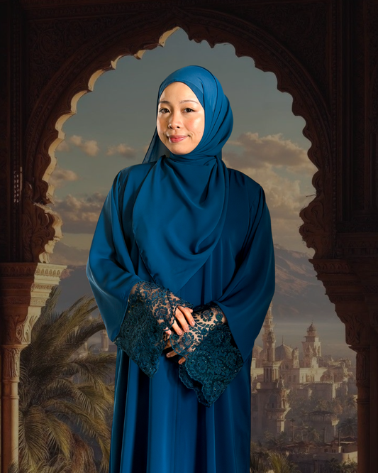 (L017) - Mardin Swarovski Lace in Electric Blue