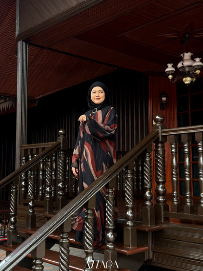 (N063) Raya Rossa - The Klasik Chiffon in Dark Brown