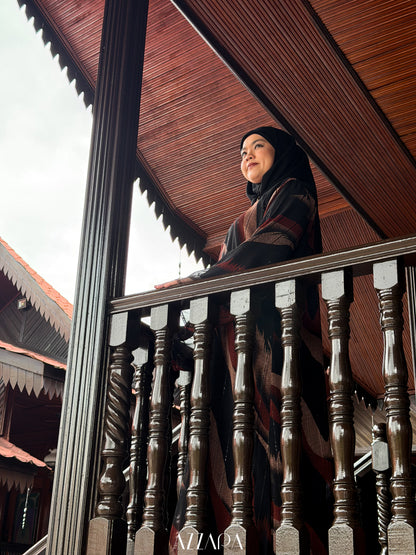 (N063) Raya Rossa - The Klasik Chiffon in Dark Brown