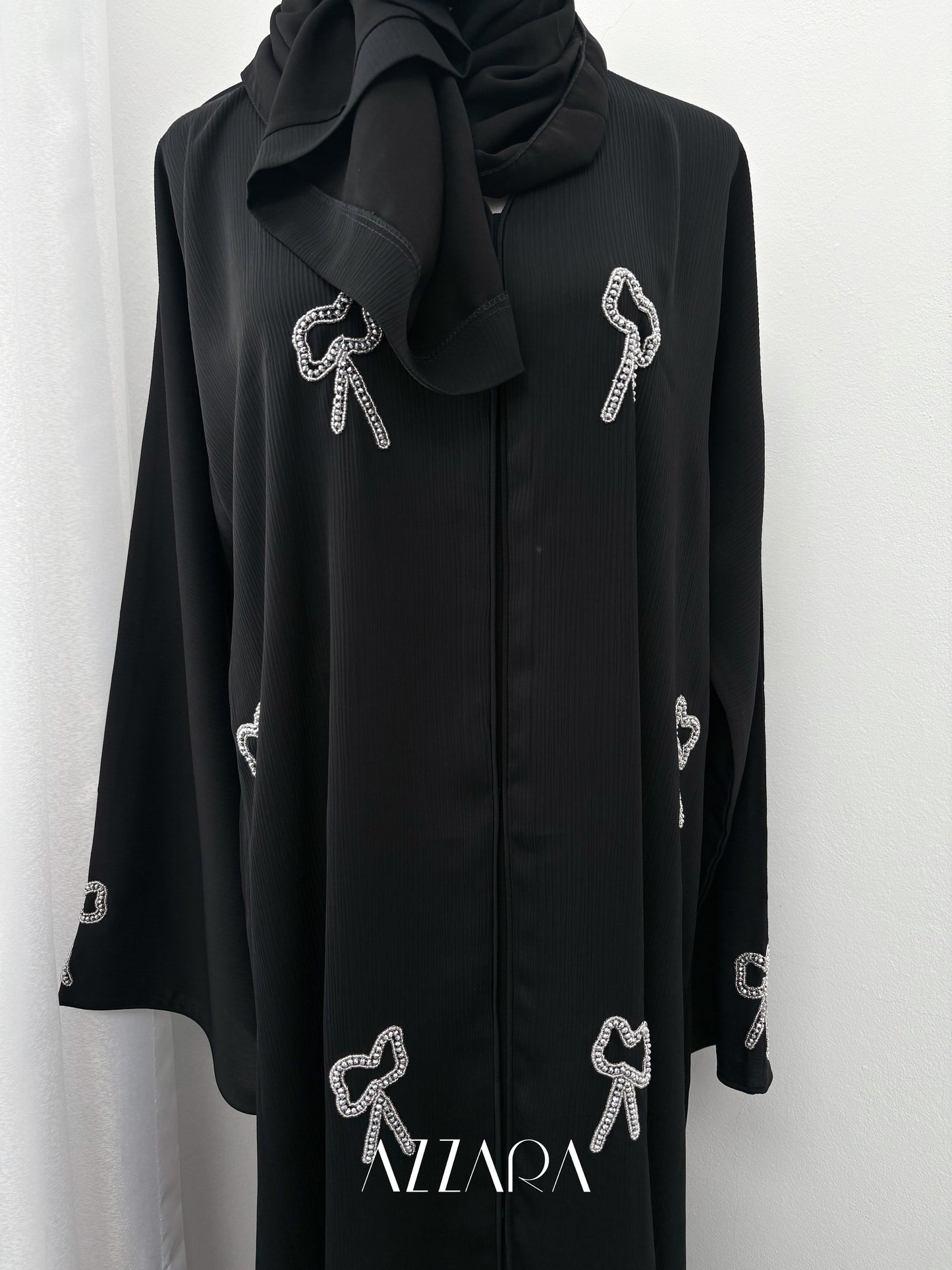 Sahara Abaya (D066) - Black Coquette Abaya