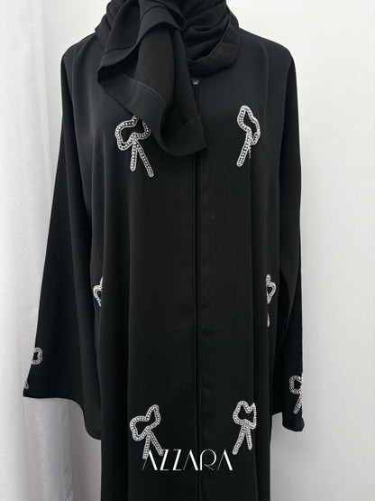 Sahara Abaya (D066) - Black Coquette Abaya