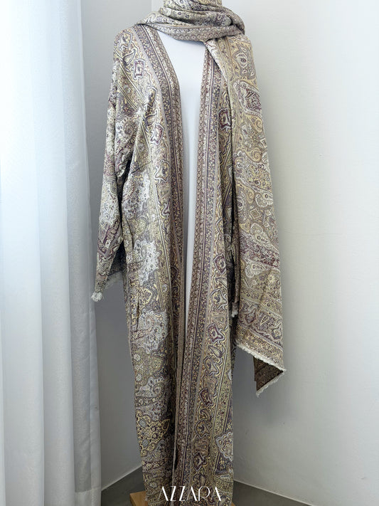 (P006) Pashmina Abaya - Soft Yellow