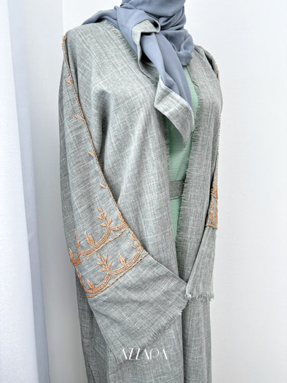 (D086) Sahara Abaya - Mint Green