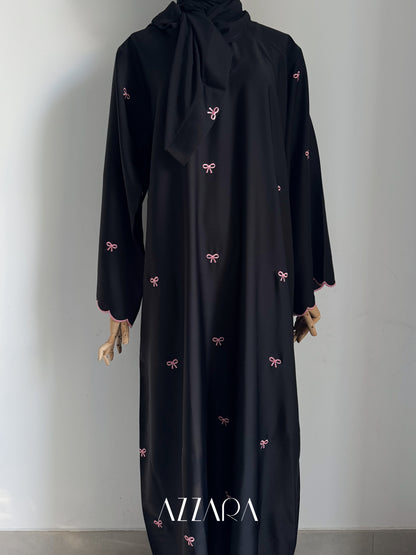 Ajman Abaya (A053) - Mini Coquette Black