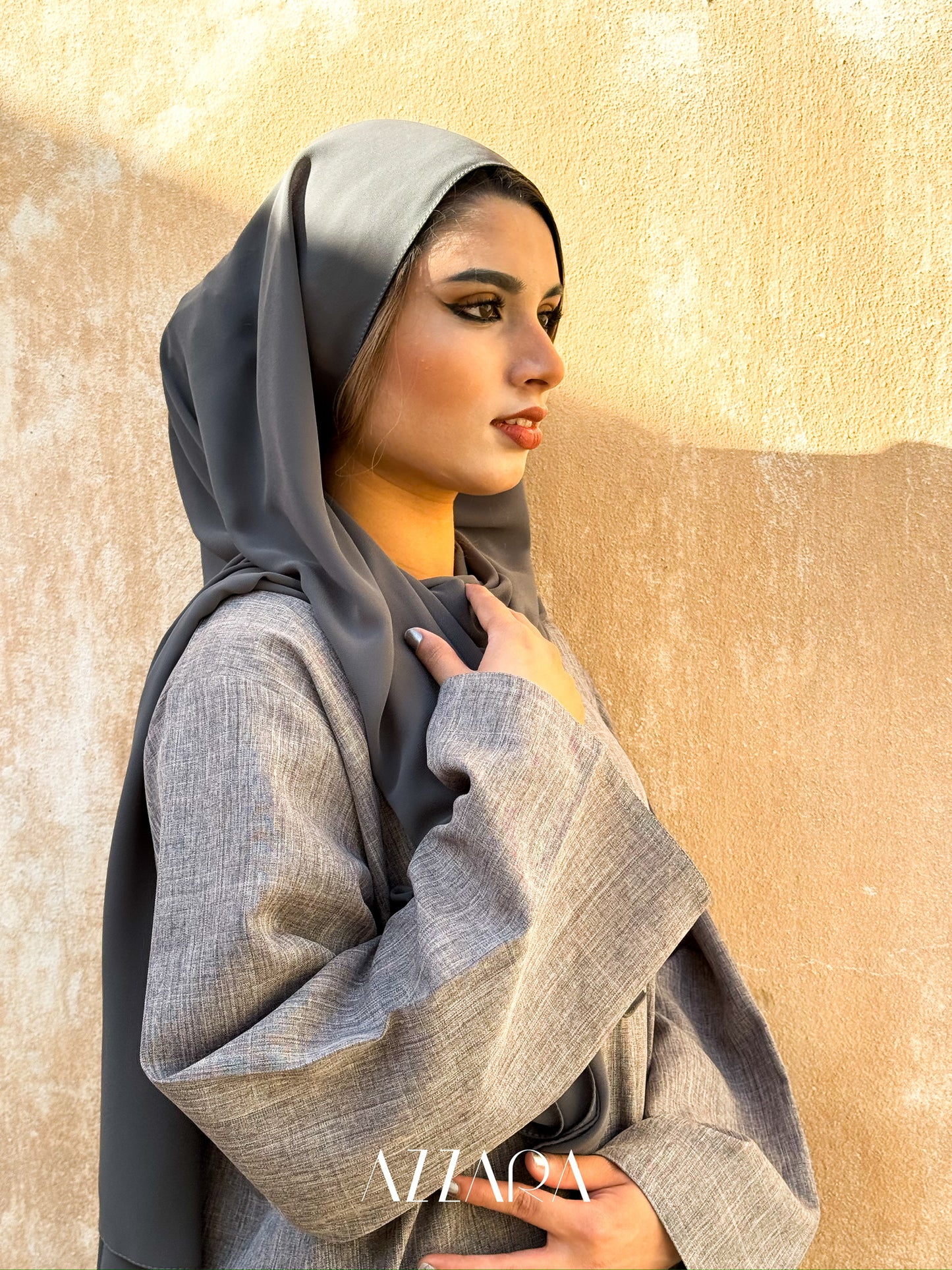 (F026) Modest Essential - Almond Linen Abaya