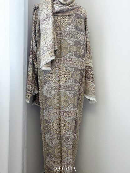 (P006) Pashmina Abaya - Soft Yellow