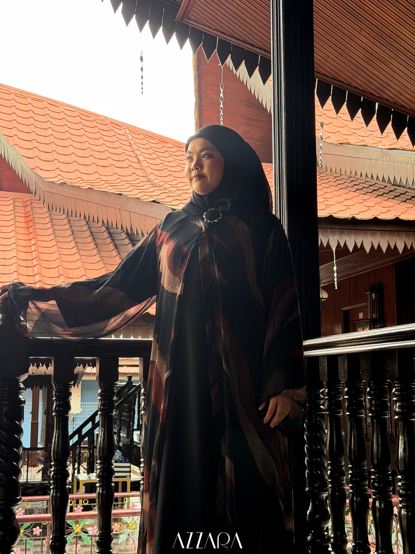 (N063) Raya Rossa - The Klasik Chiffon in Dark Brown