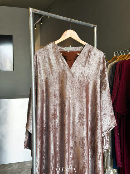 (D092) Sahara Abaya - Coffee Shimmer Batwing
