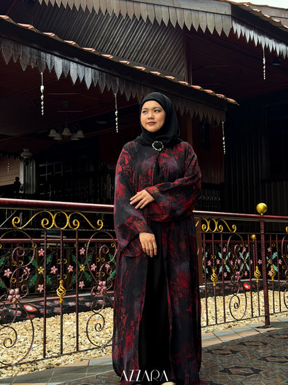 (N064) Raya Rossa - The Klasik Chiffon in Scarlet Red