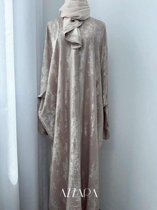 Sahara Abaya (D052) - Golden Beige Shimmer Batwing