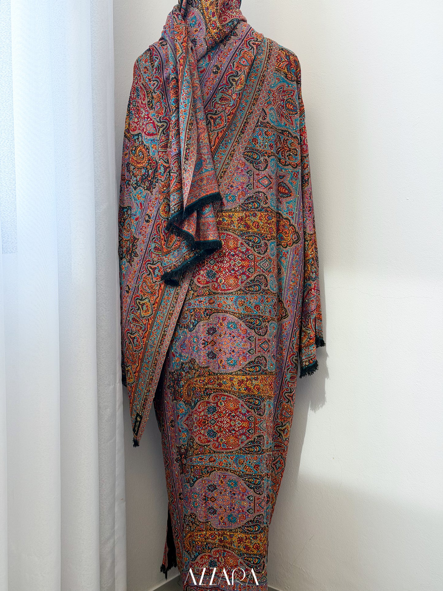 (P008) Pashmina Abaya - Royal Mauve Paisley