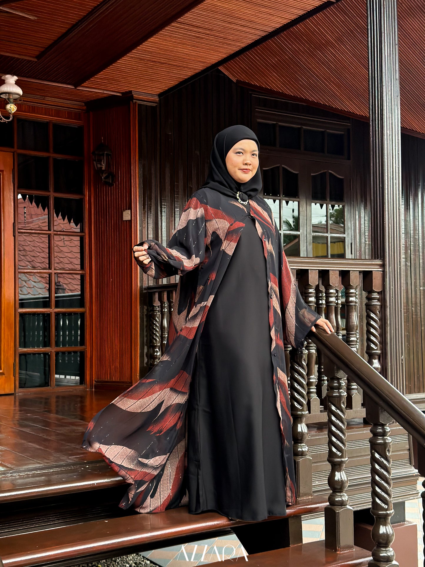 (N063) Raya Rossa - The Klasik Chiffon in Dark Brown