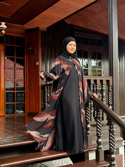 (N063) Raya Rossa - The Klasik Chiffon in Dark Brown
