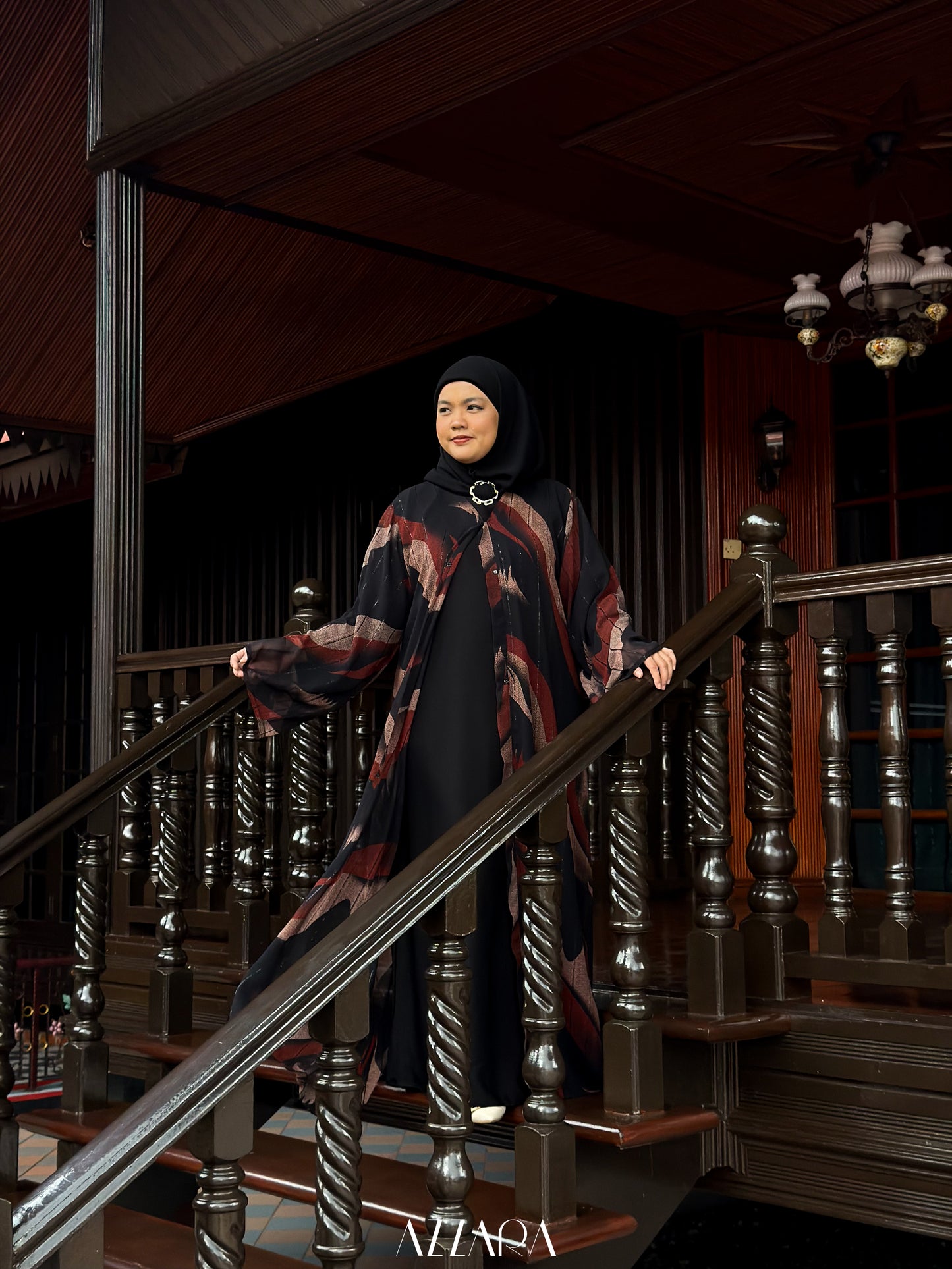 (N063) Raya Rossa - The Klasik Chiffon in Dark Brown