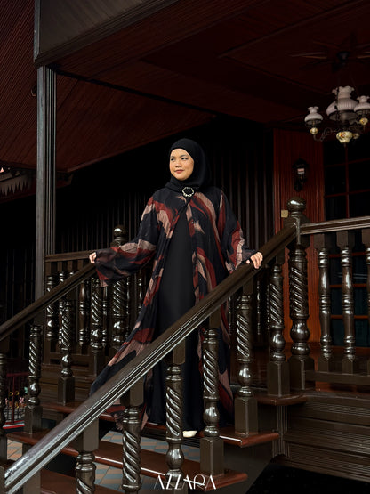 (N063) Raya Rossa - The Klasik Chiffon in Dark Brown