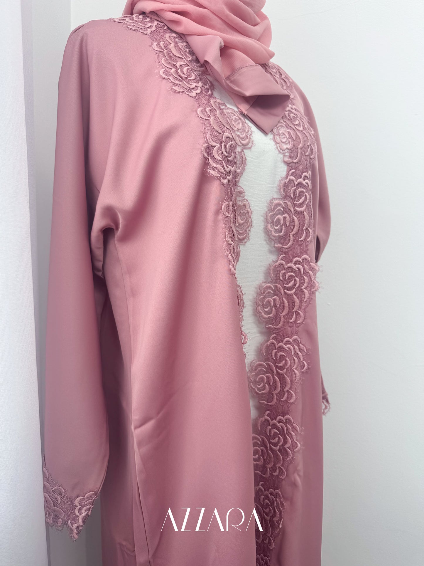 Sahara Abaya (D047) - Pink Roses Double Abaya