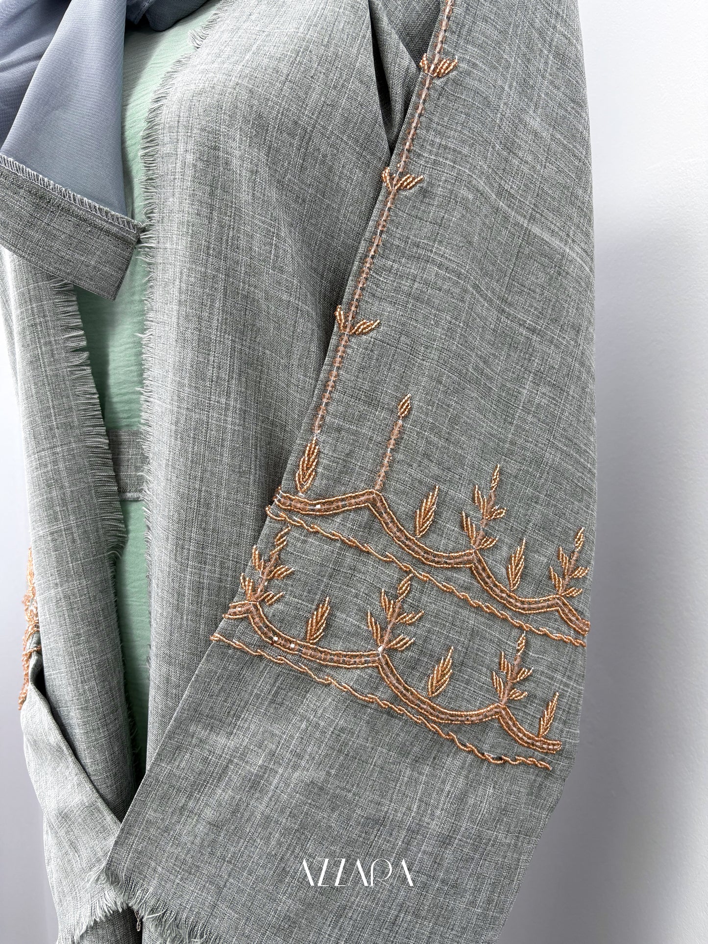 (D086) Sahara Abaya - Mint Green