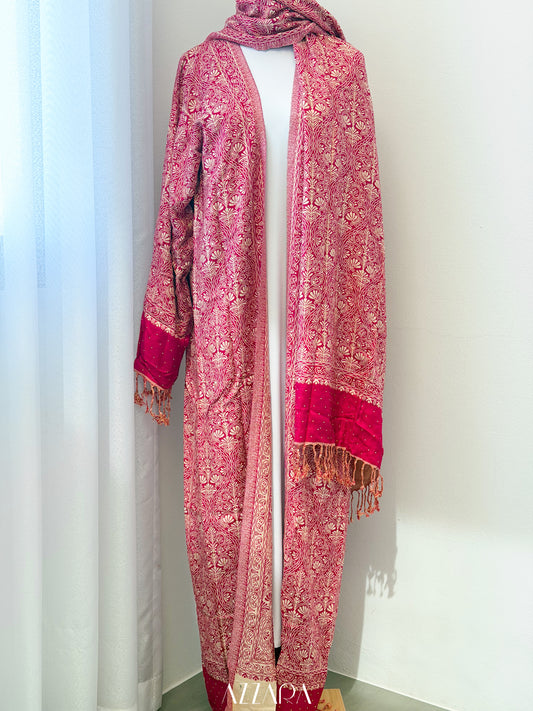 (P001) Pashmina Abaya - Bright Pink