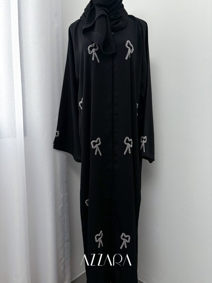 Sahara Abaya (D066) - Black Coquette Abaya