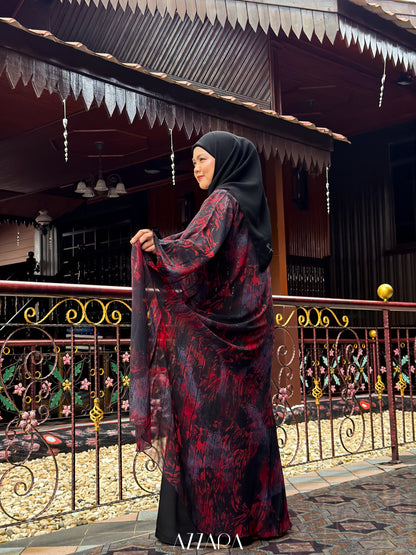 (N064) Raya Rossa - The Klasik Chiffon in Scarlet Red