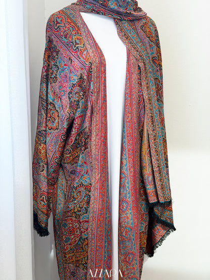 (P008) Pashmina Abaya - Royal Mauve Paisley