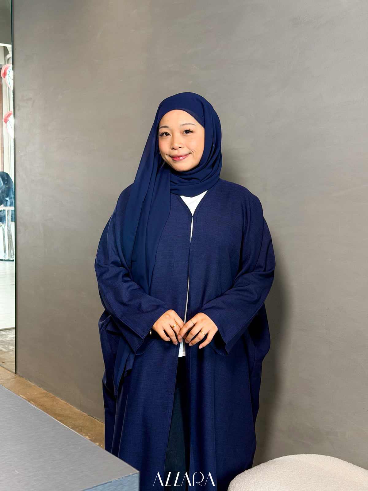 (L044) - Endless Summer Linen - Navy Blue Batwing