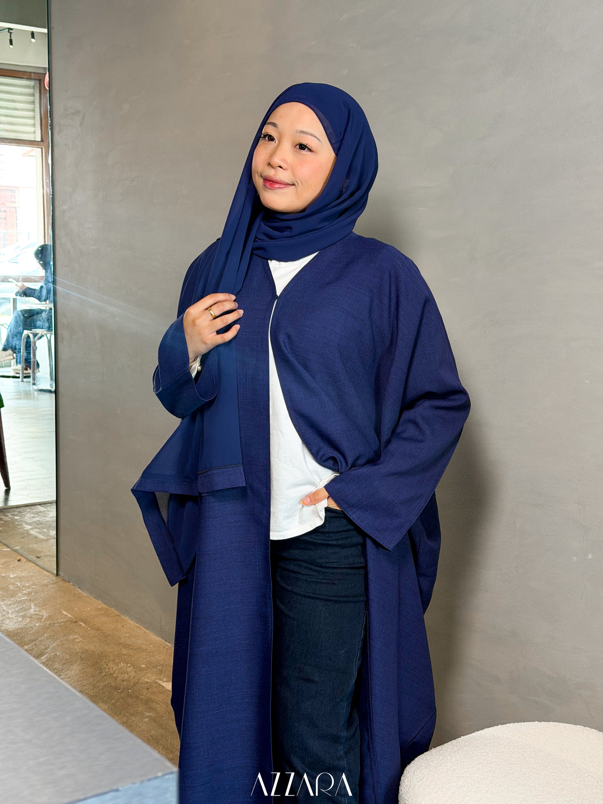 (L044) - Endless Summer Linen - Navy Blue Batwing