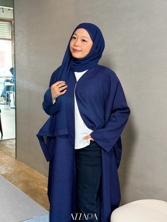 (L044) - Endless Summer Linen - Navy Blue Batwing