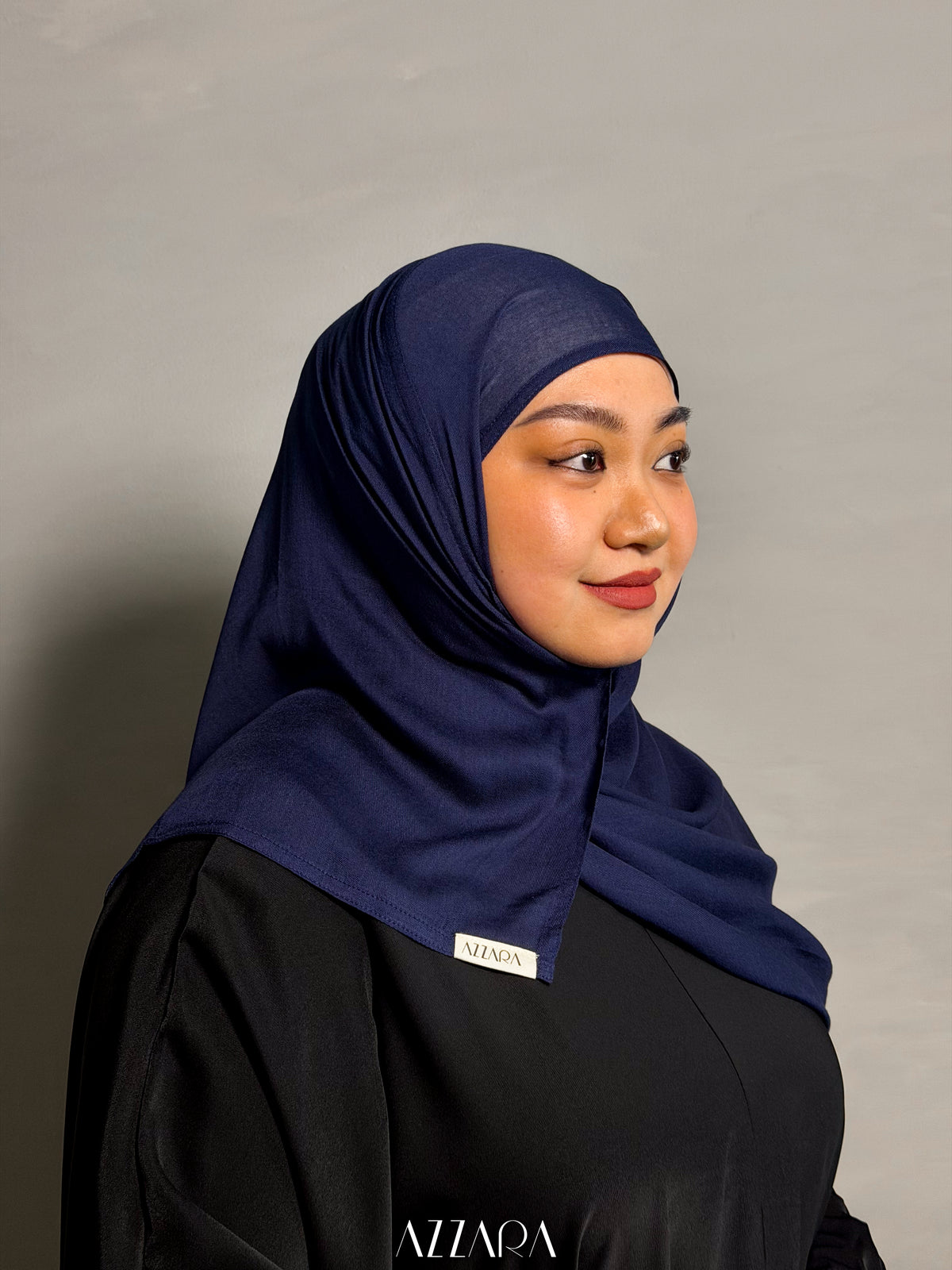 (S001) Azzara Modal Shawl - Navy Blue