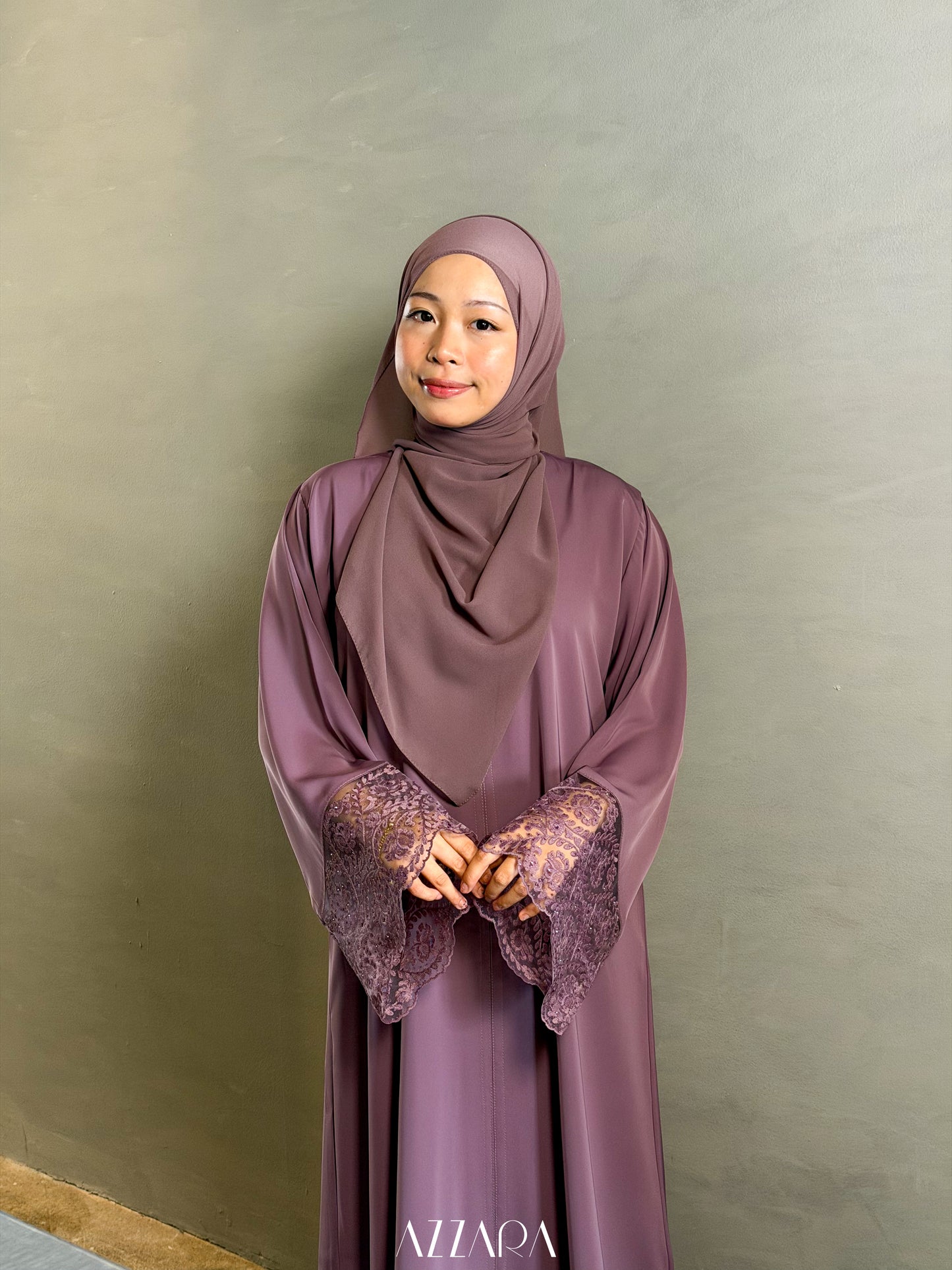 (L015) - Mardin Swarovski Lace in Dusty Purple