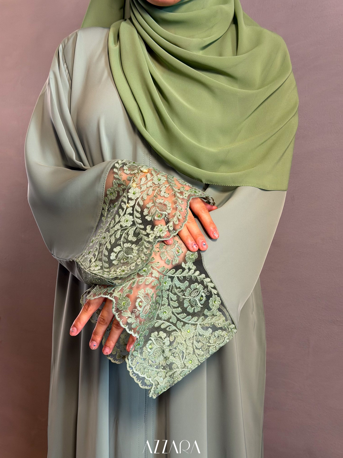 (L014) - Mardin Swarovski Lace in Jasmine
