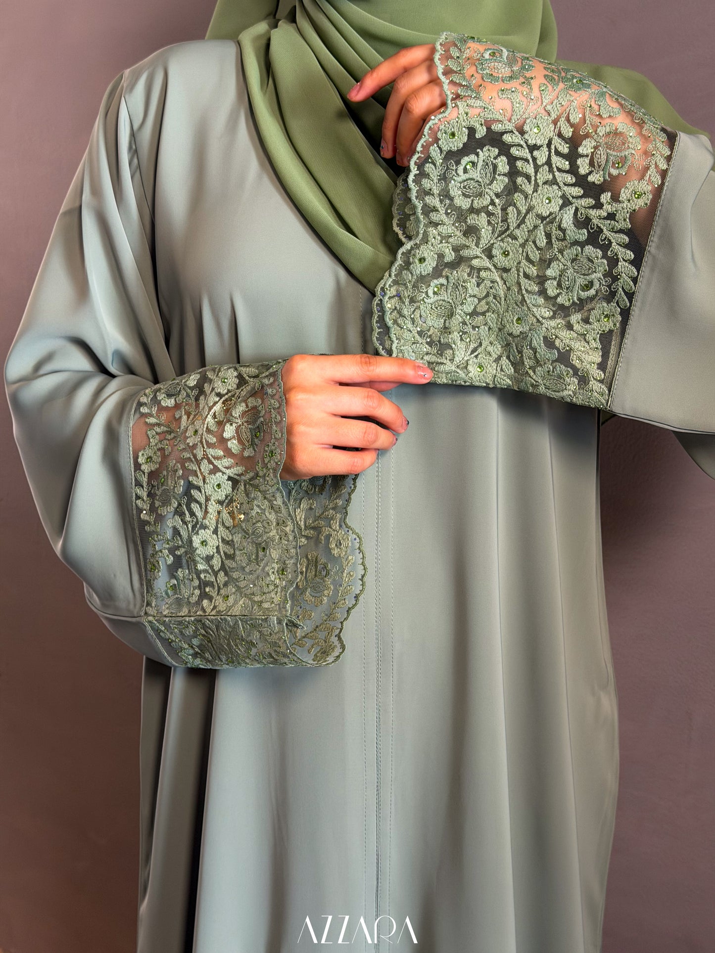 (L014) - Mardin Swarovski Lace in Jasmine