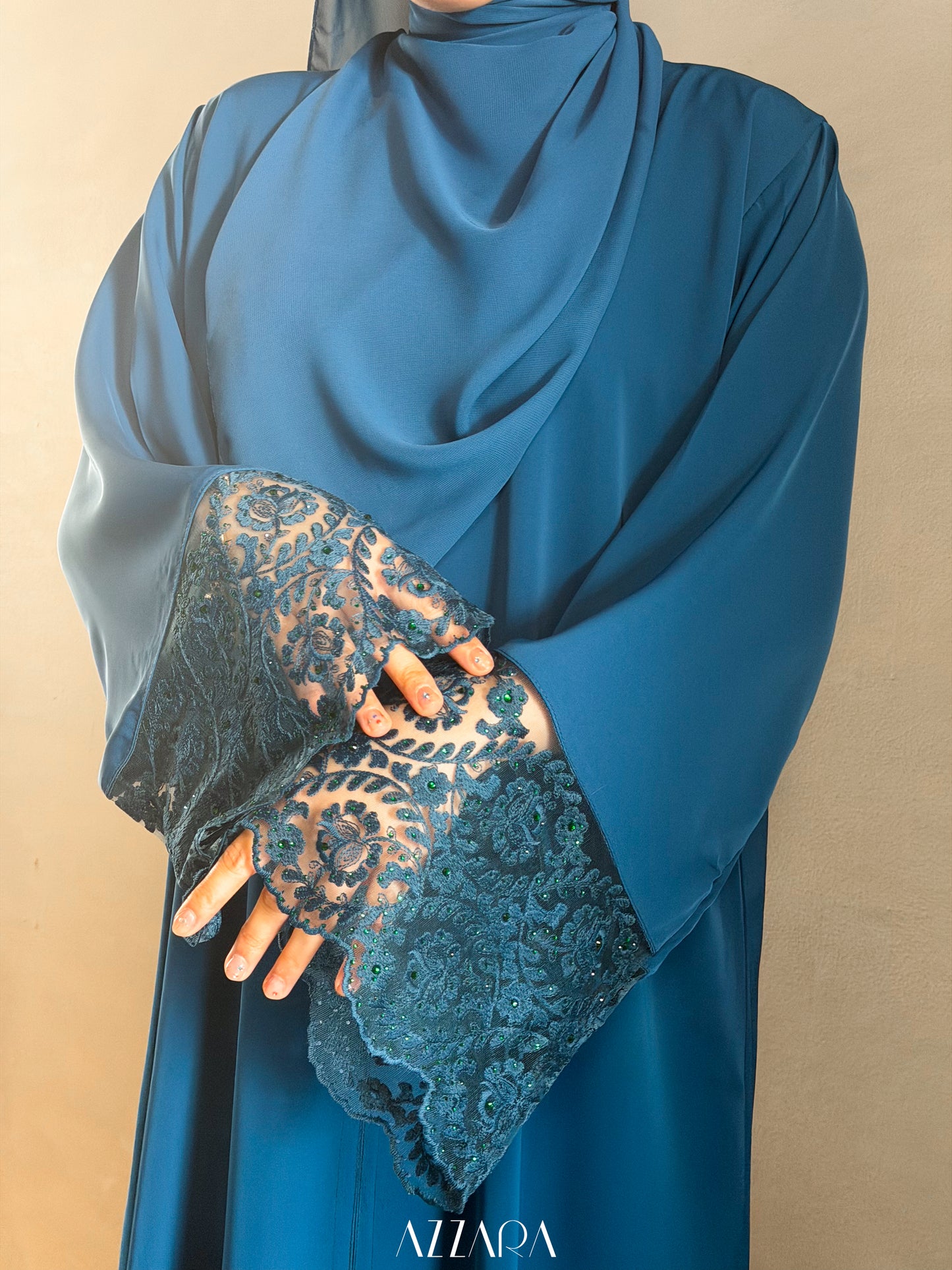 (L017) - Mardin Swarovski Lace in Electric Blue