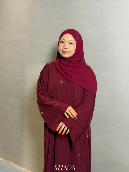 (L026) - Nara Diamond in Dark Burgundy (Swarovski)