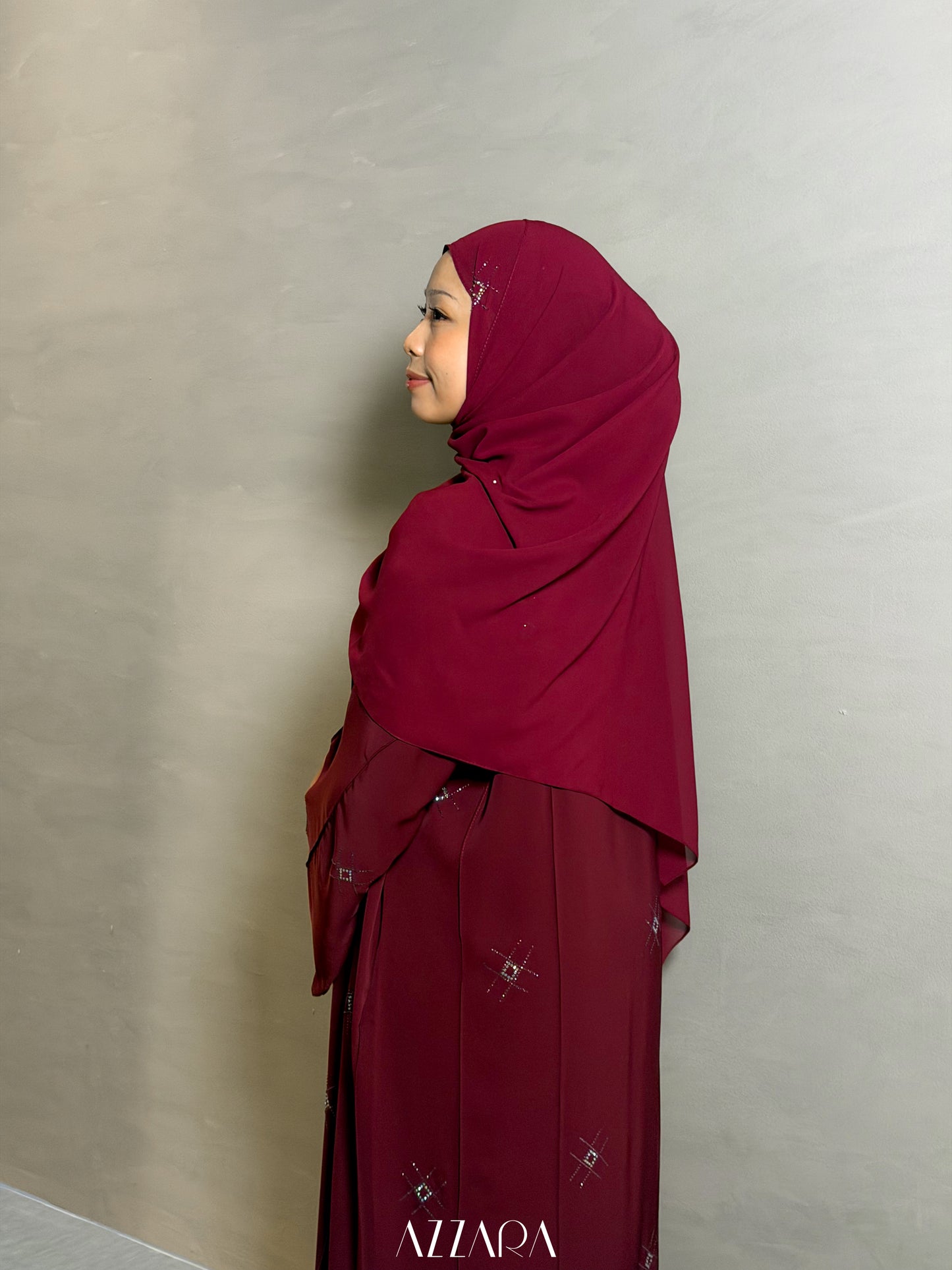 (L026) - Nara Diamond in Dark Burgundy (Swarovski)