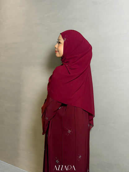 (L026) - Nara Diamond in Dark Burgundy (Swarovski)