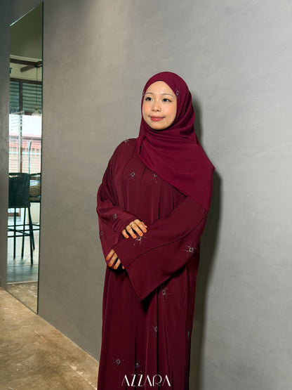 (L026) - Nara Diamond in Dark Burgundy (Swarovski)
