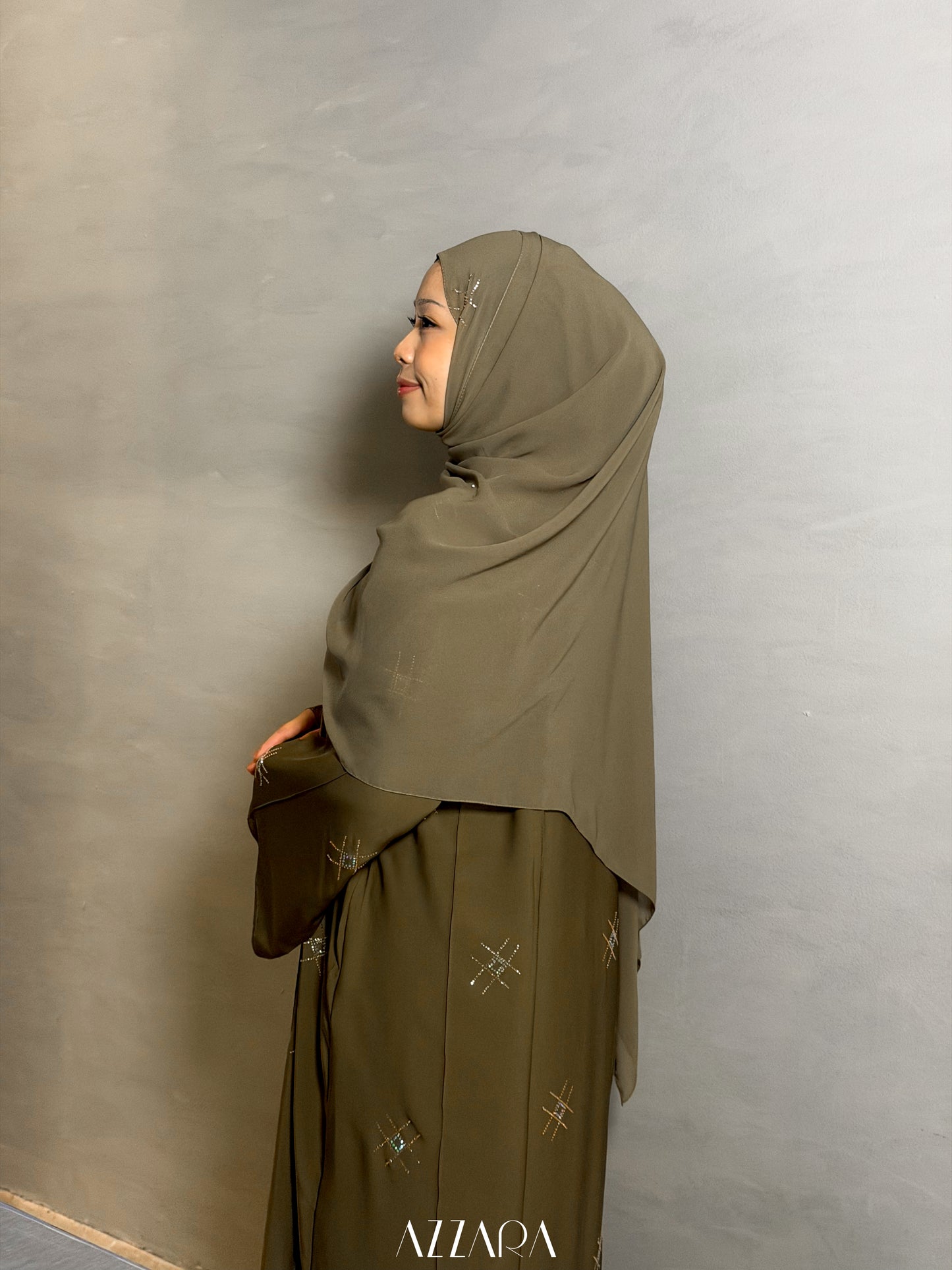 (L029) - Nara Diamond in Olive Green (Swarovski)