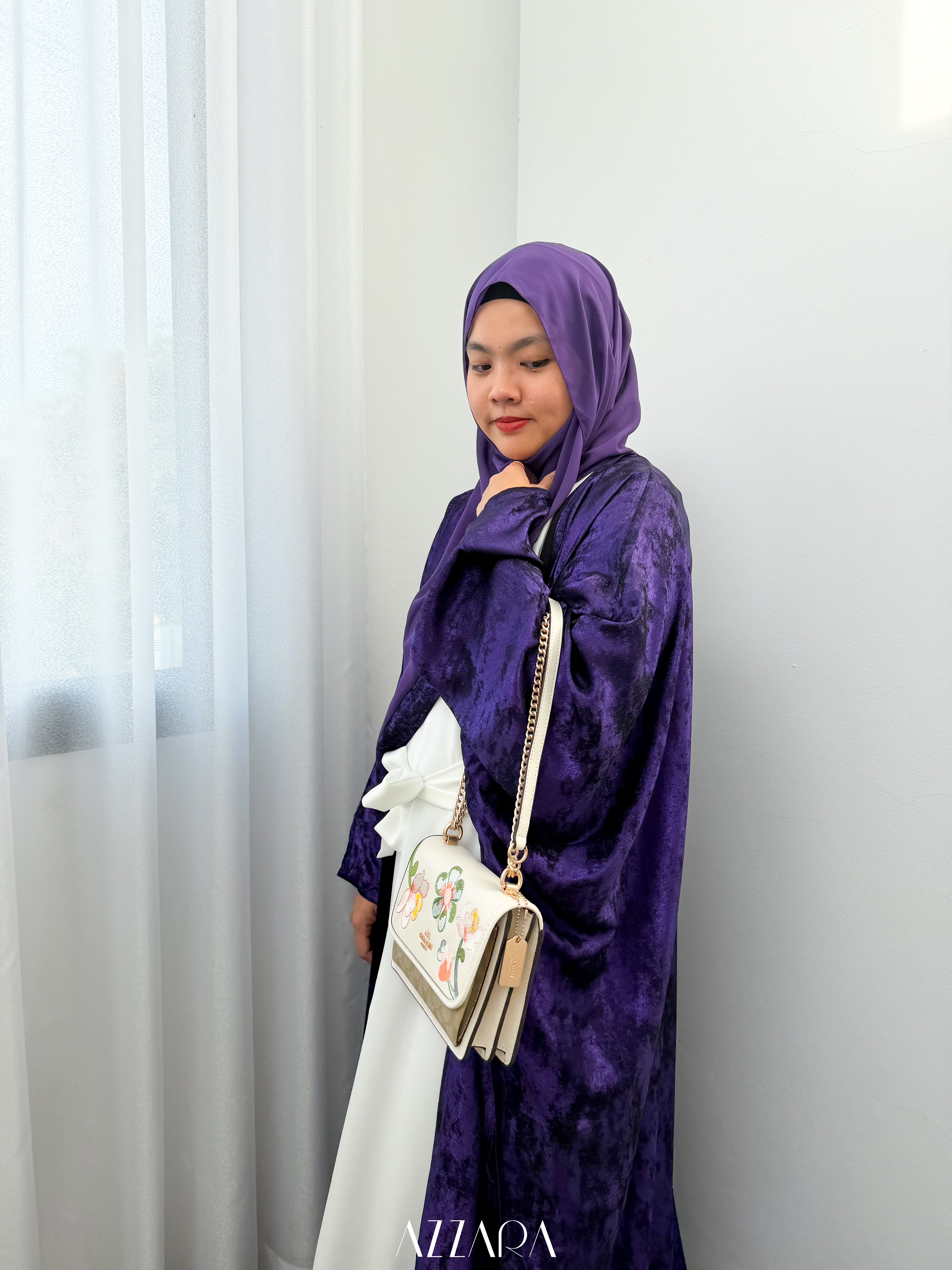 N043) Ophelia Velvet in Mystic Purple – Azzara
